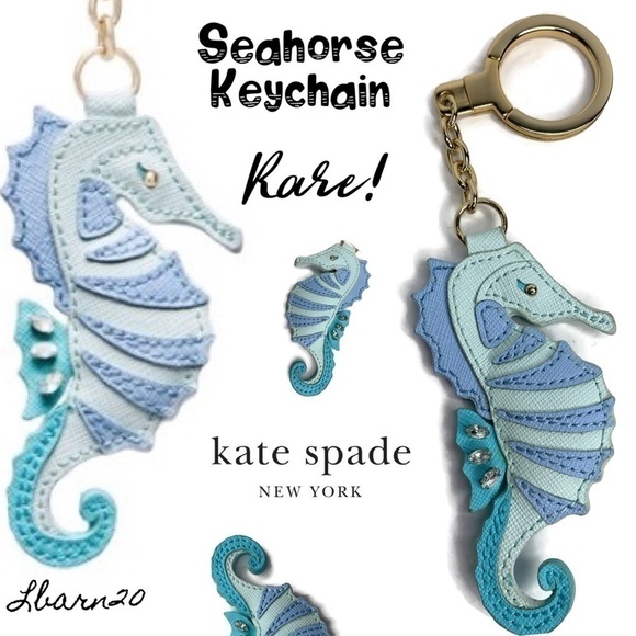 Kate Spade Seahorse Jeweled Keychain Fob RARE - Picture 1 of 4